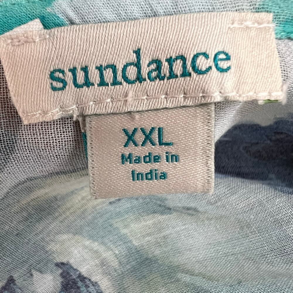 SUNDANCE Floral Ruffle Lace Fields Of Beauty Turquoise Dress Size XXL - Picture 15 of 16